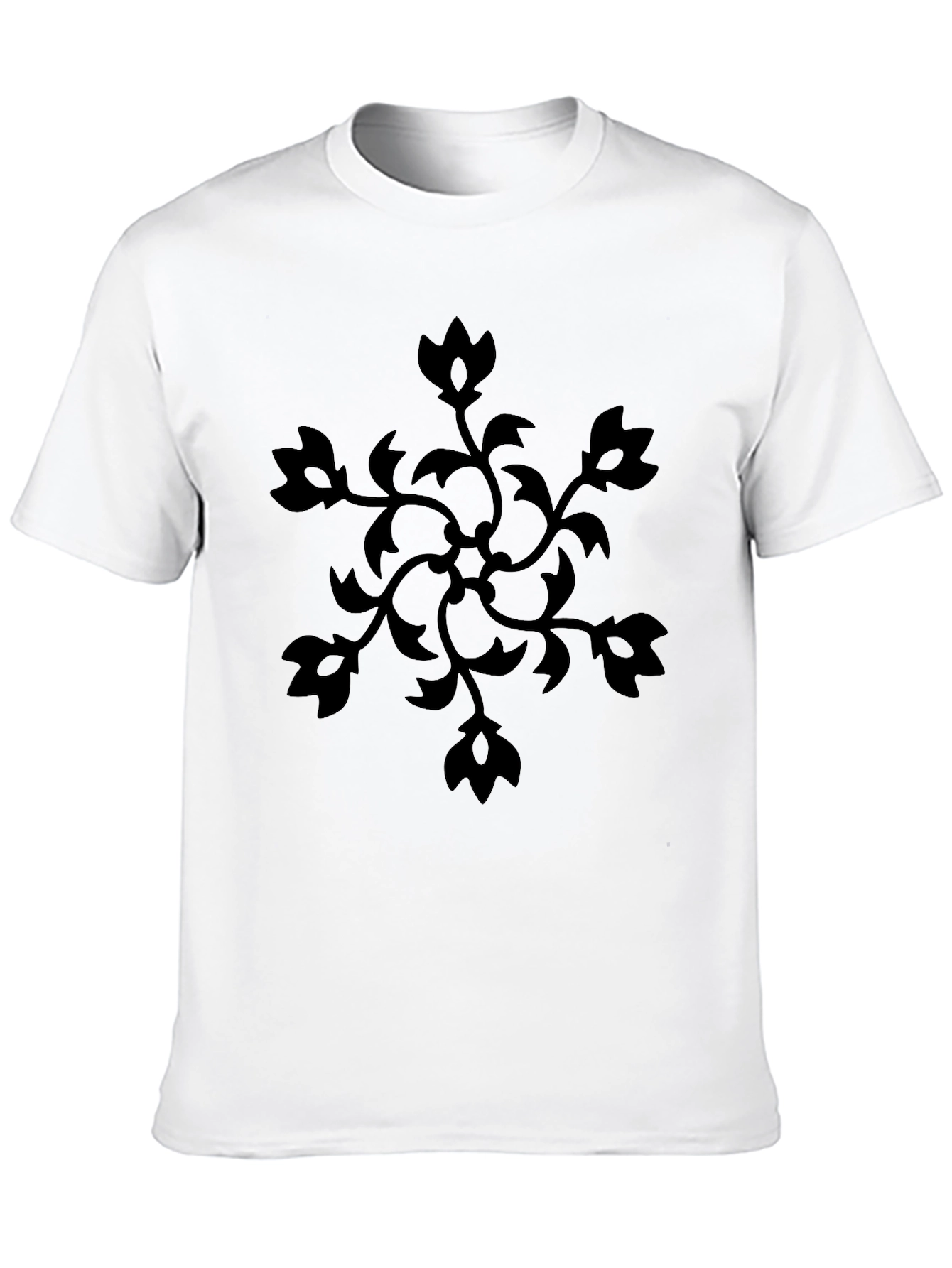 Black Floral Graphic Tee - Modern Casual Wear