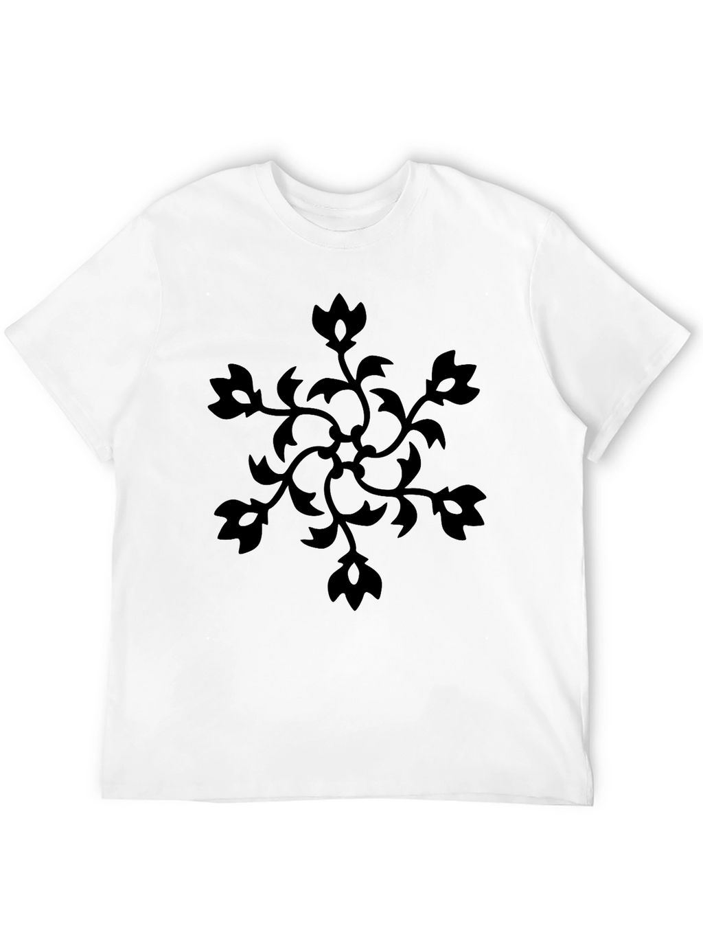 Black Floral Graphic Tee - Modern Casual Wear