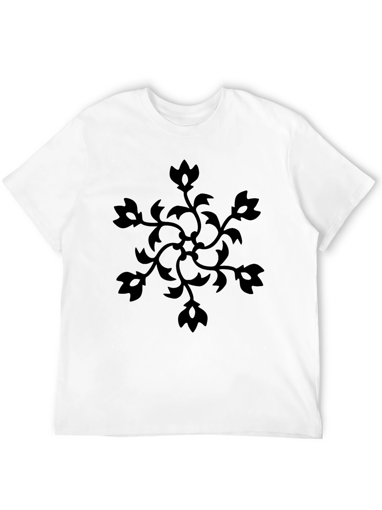 Black Floral Graphic Tee - Modern Casual Wear
