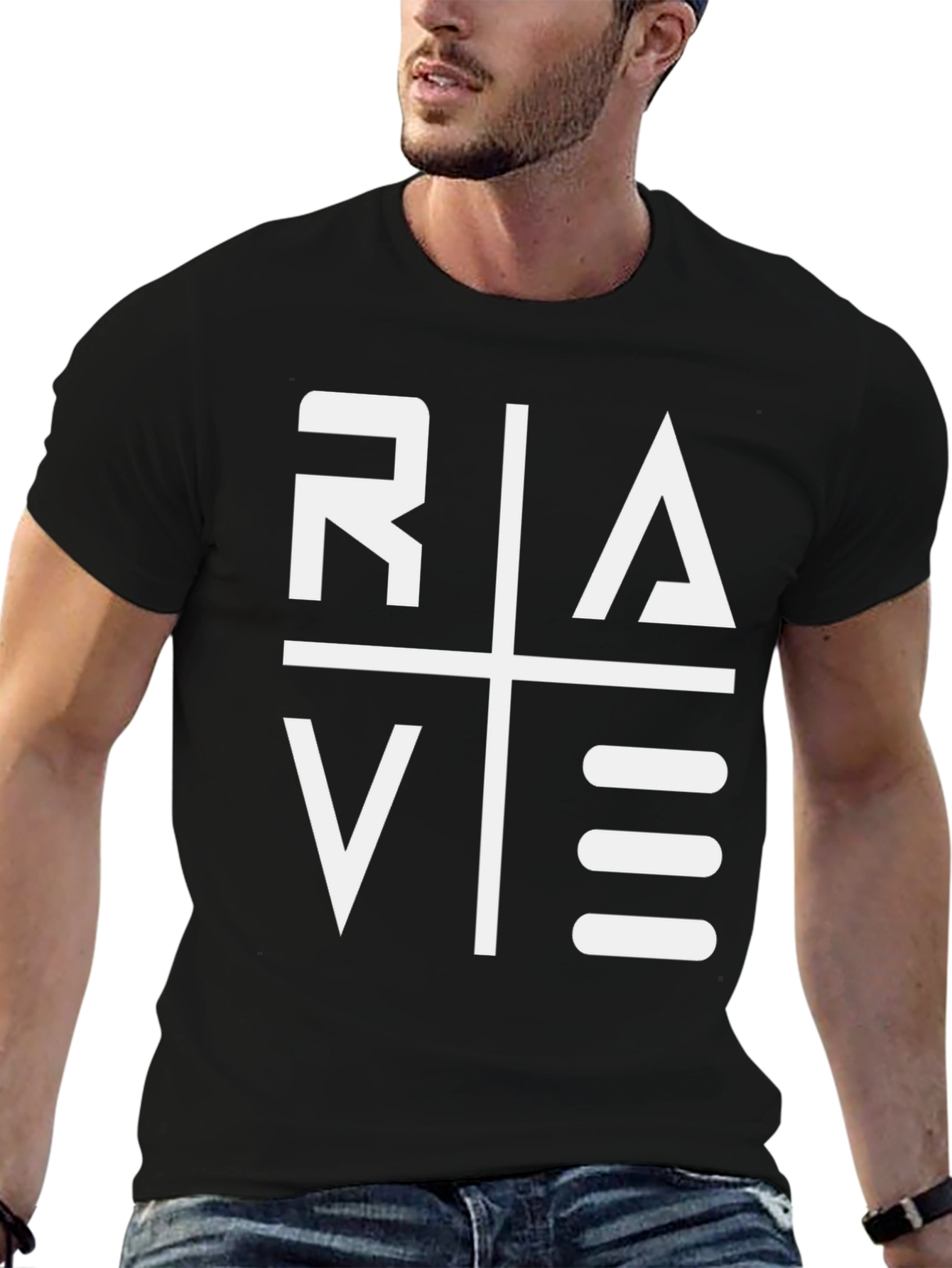 Rave Graphic Tee - Bold Style Black T-Shirt