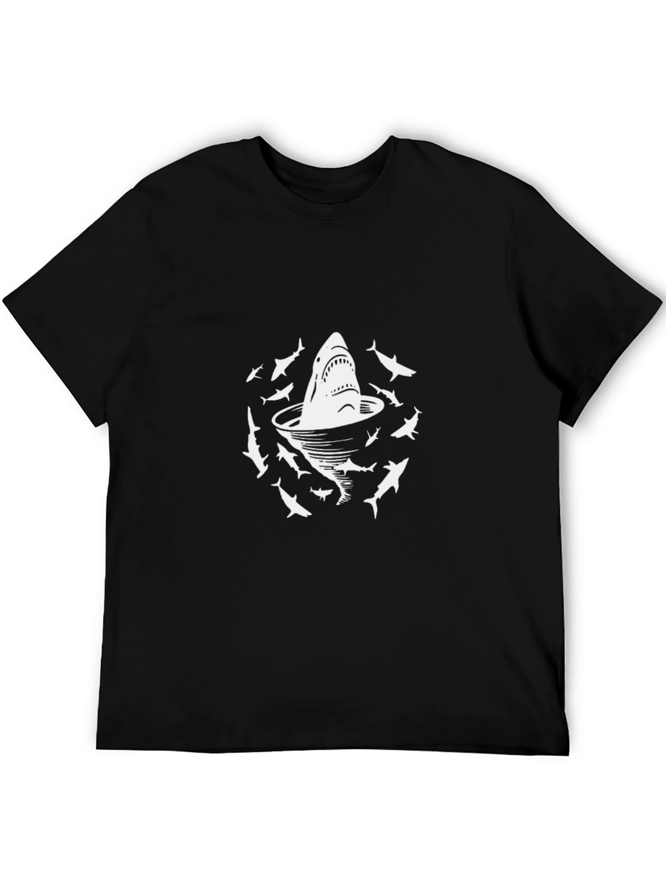 Shark Cocktail T-Shirt - Black Cotton Graphic Tee