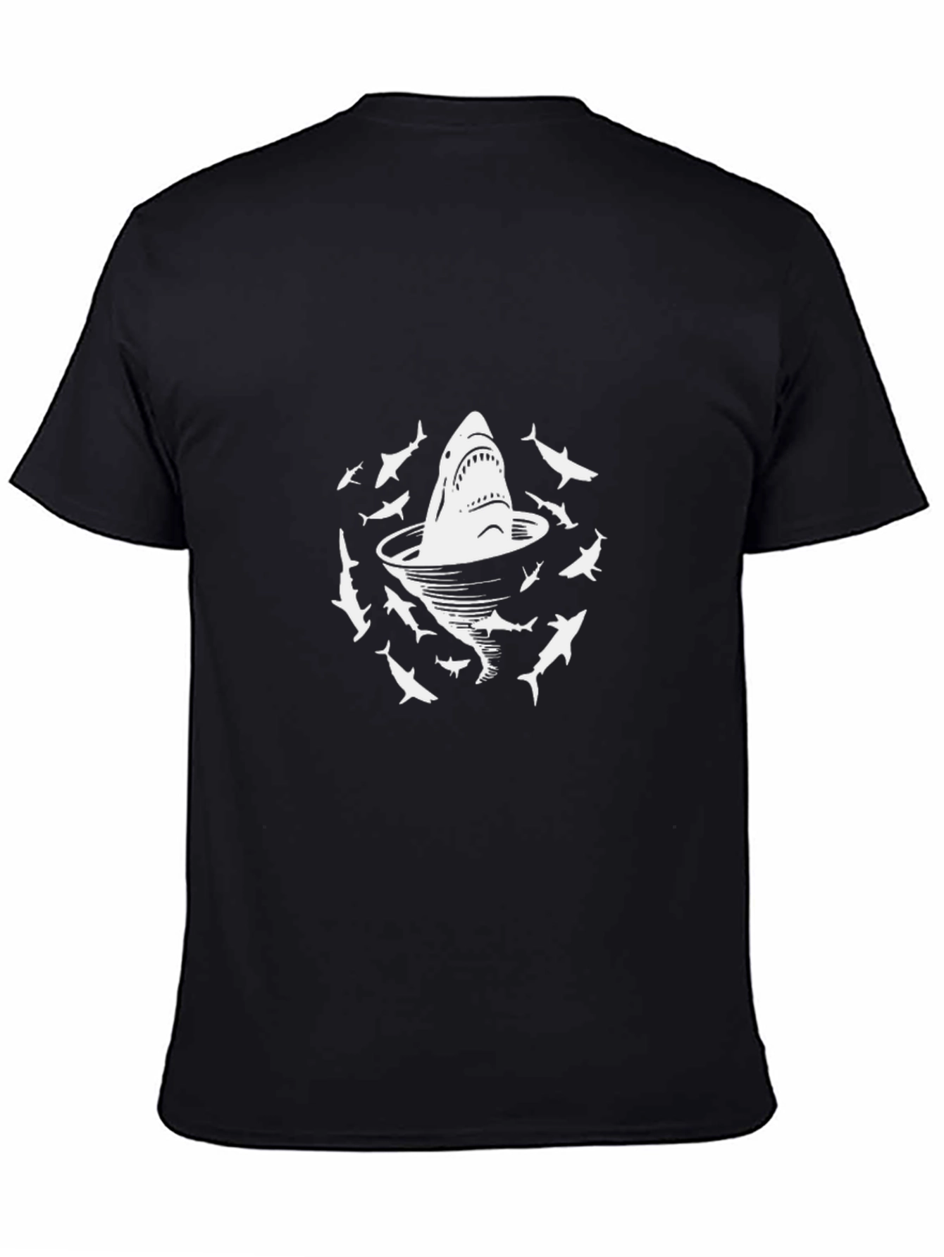 Shark Cocktail T-Shirt - Black Cotton Graphic Tee