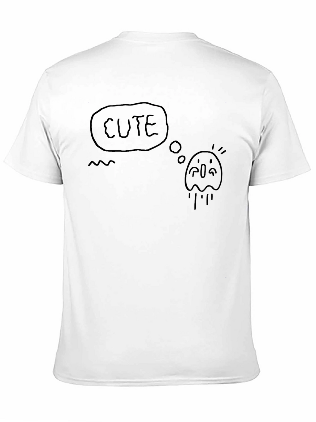 Cute Ghost Graphic Black T-Shirt