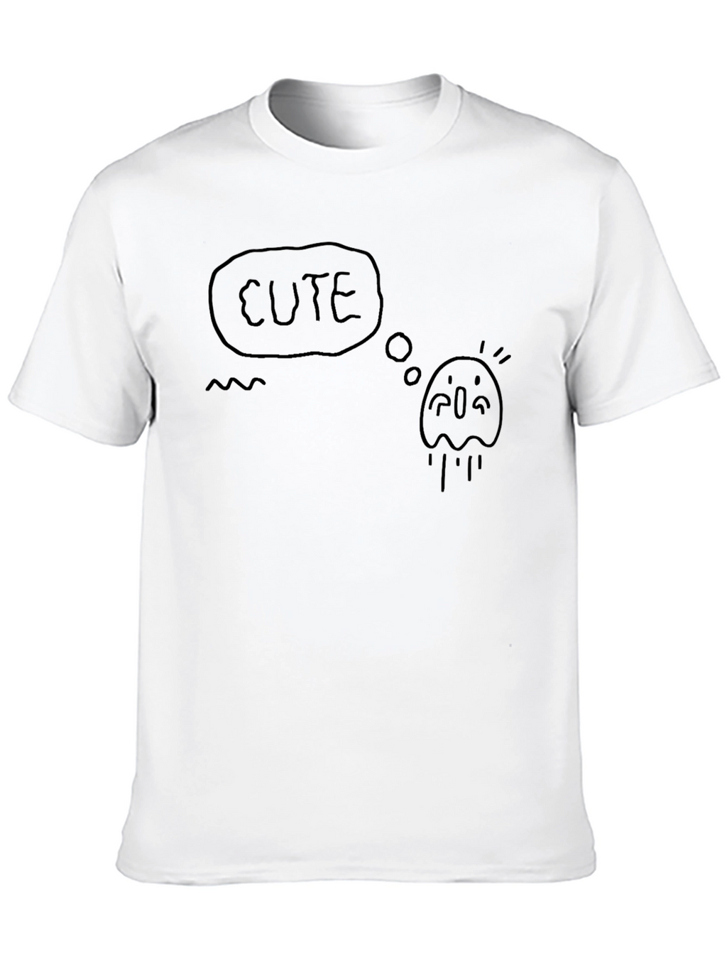 Cute Ghost Graphic Black T-Shirt