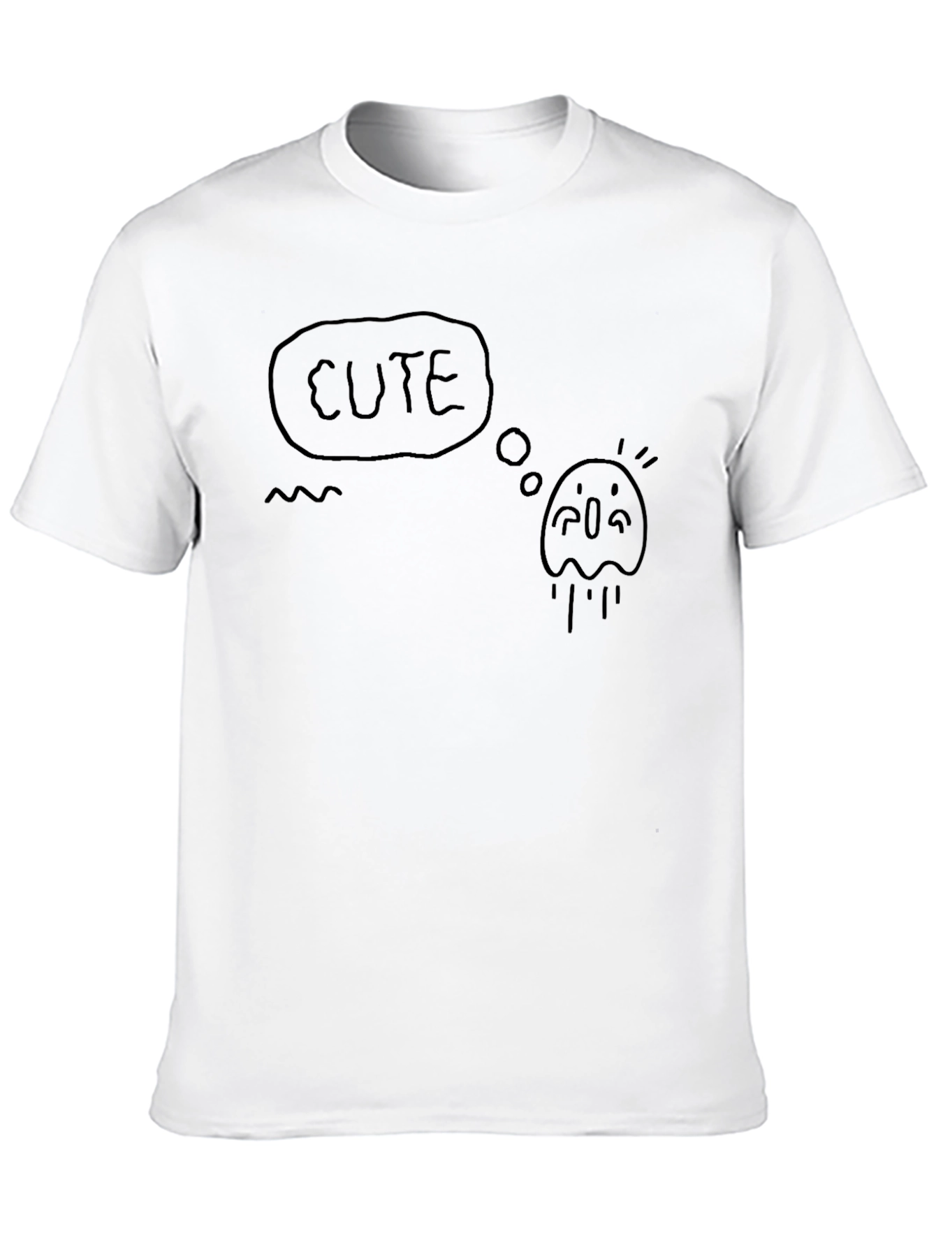 Cute Ghost Graphic Black T-Shirt