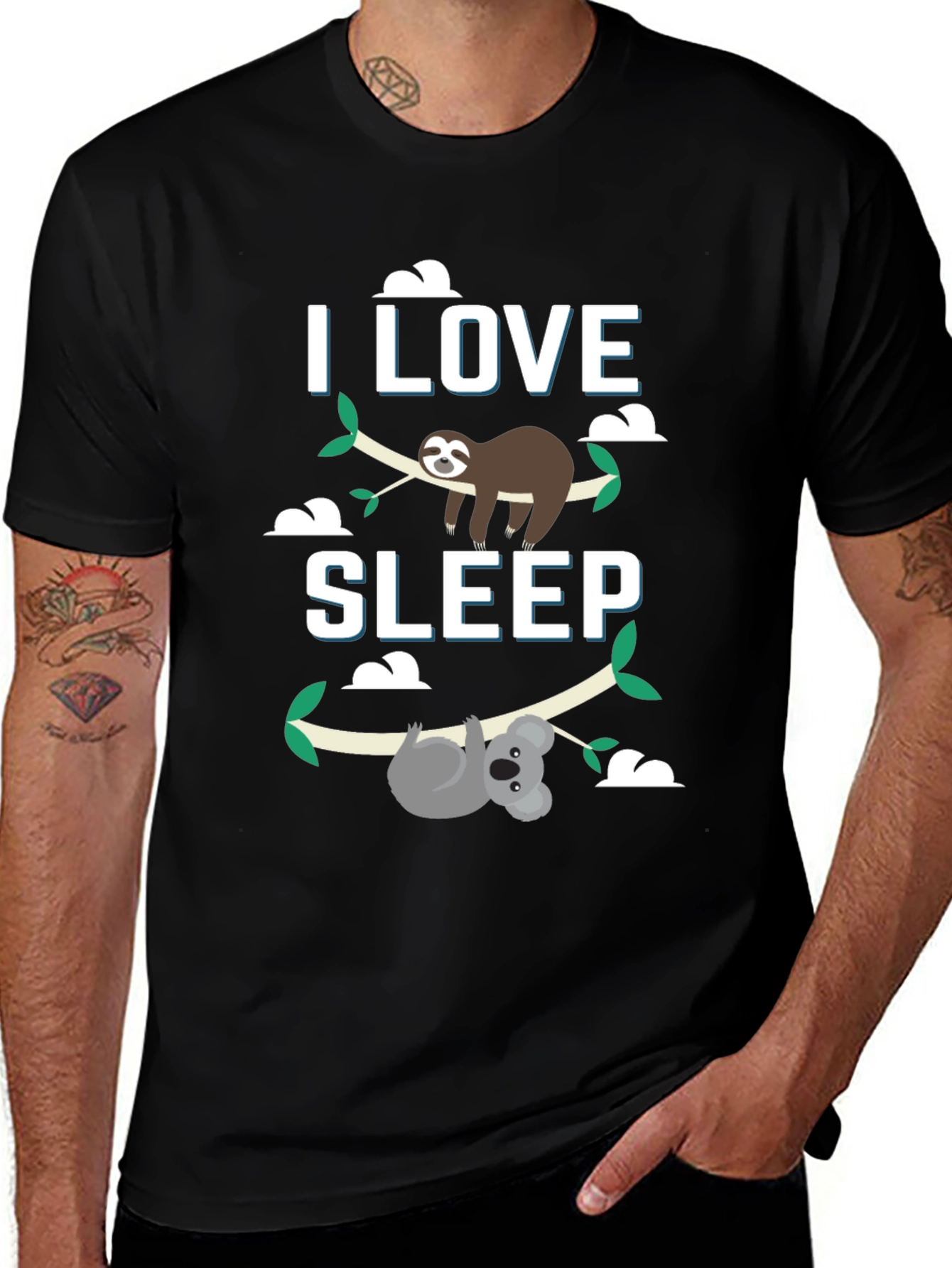 I Love Sleep Sloth & Koala Graphic Tee