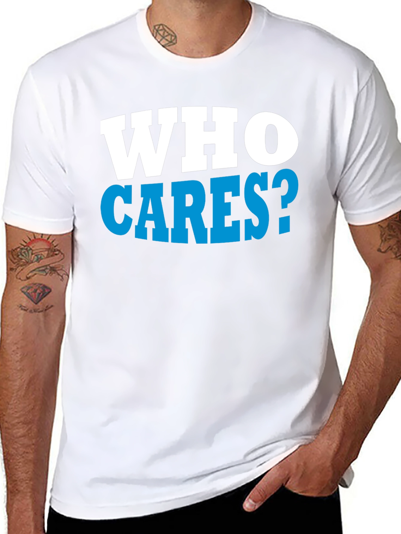 Who Cares? Graphic Print Black T-Shirt