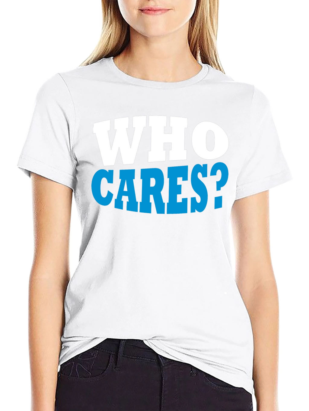 Who Cares? Graphic Print Black T-Shirt