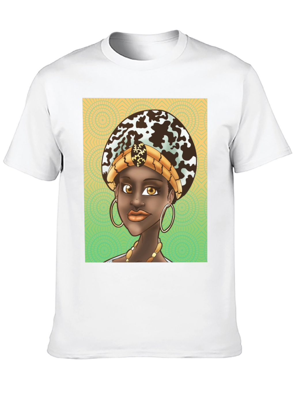 Black T-Shirt with African Queen Graphic