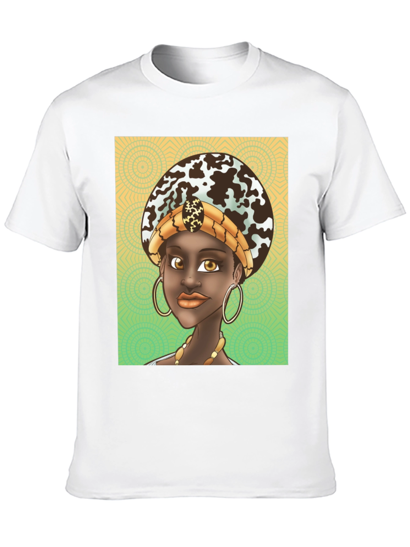 Black T-Shirt with African Queen Graphic