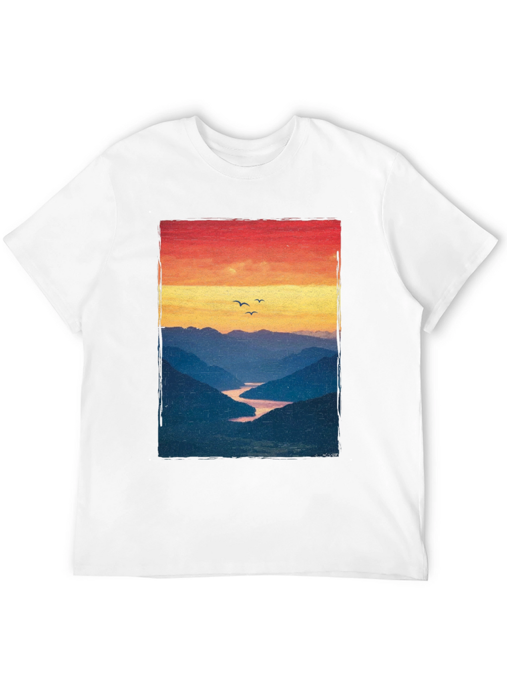 Sunset Mountain River Graphic Tee