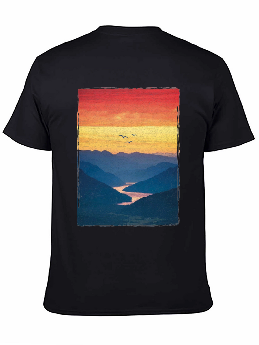 Sunset Mountain River Graphic Tee