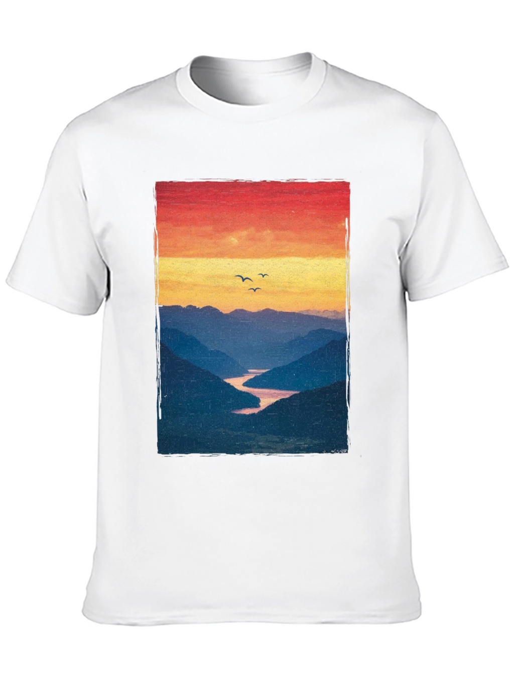 Sunset Mountain River Graphic Tee
