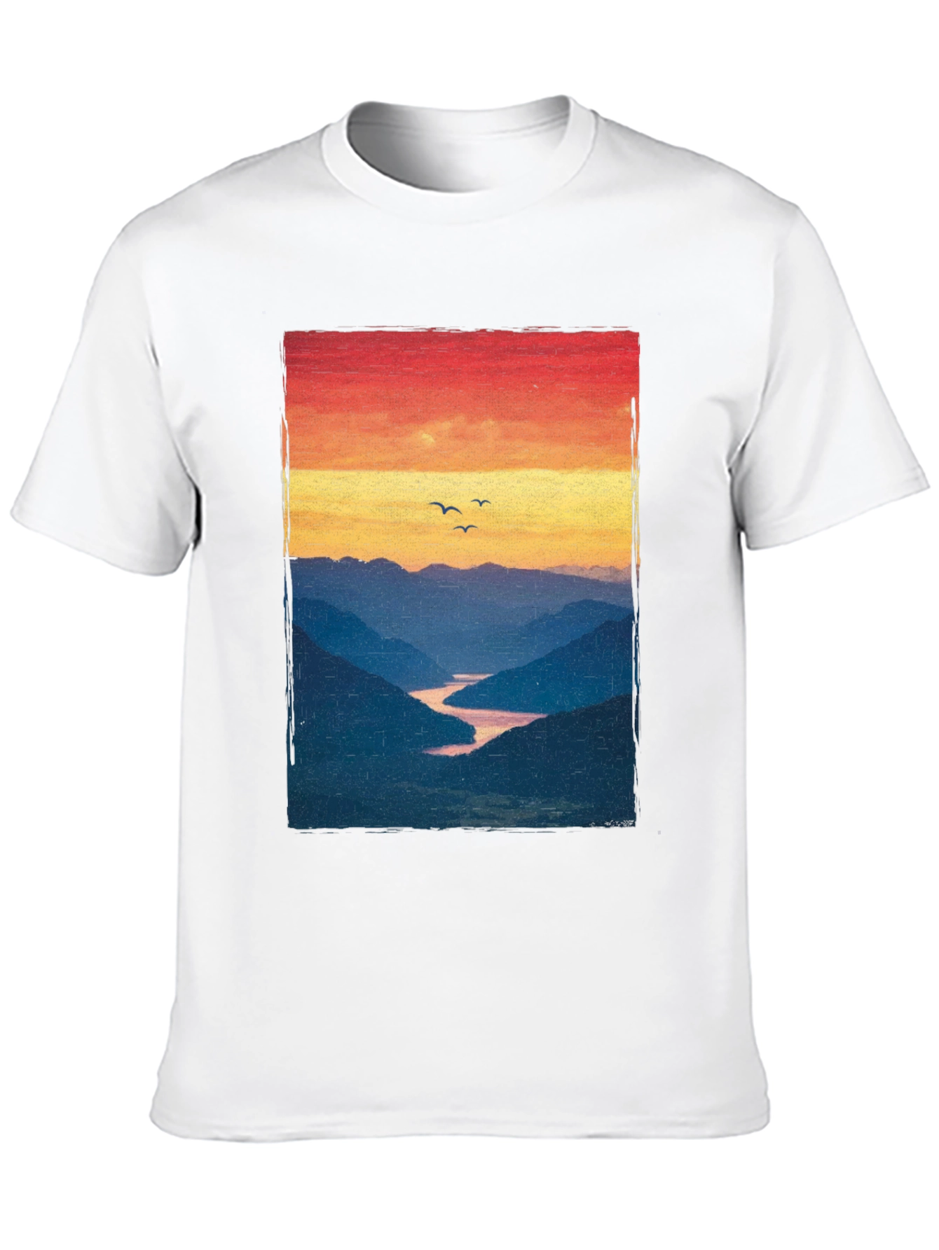 Sunset Mountain River Graphic Tee
