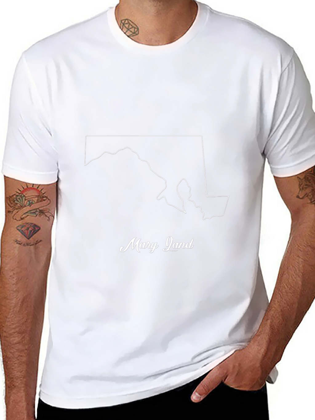 Maryland State Outline Graphic T-Shirt