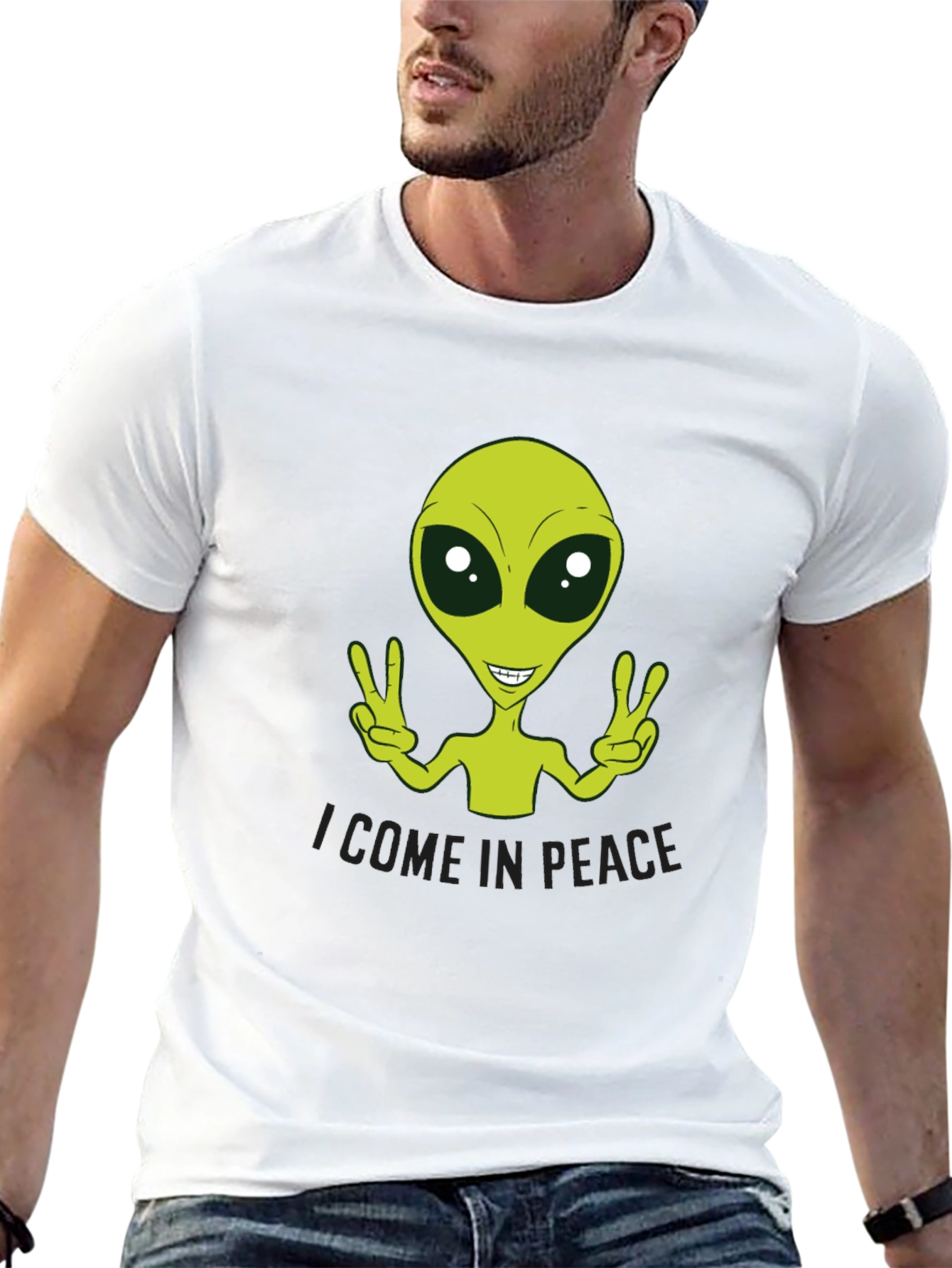 Peace Alien Graphic Tee - Black