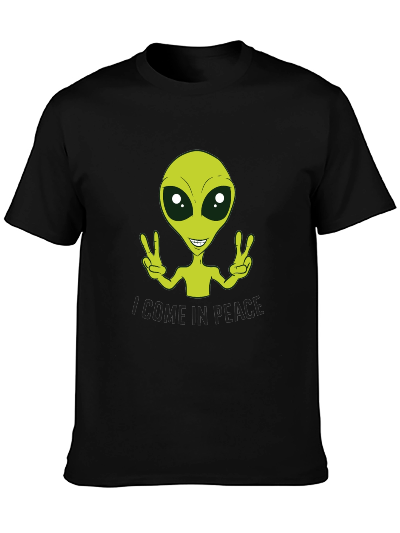 Peace Alien Graphic Tee - Black