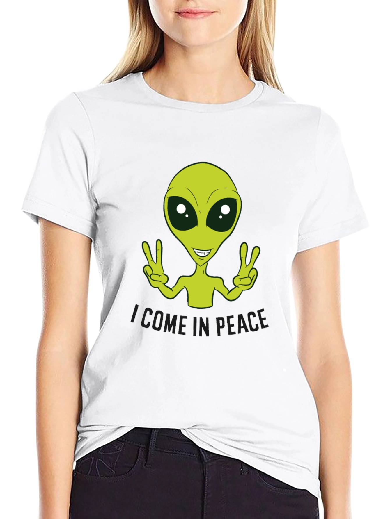 Peace Alien Graphic Tee - Black
