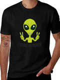 Peace Alien Graphic Tee - Black