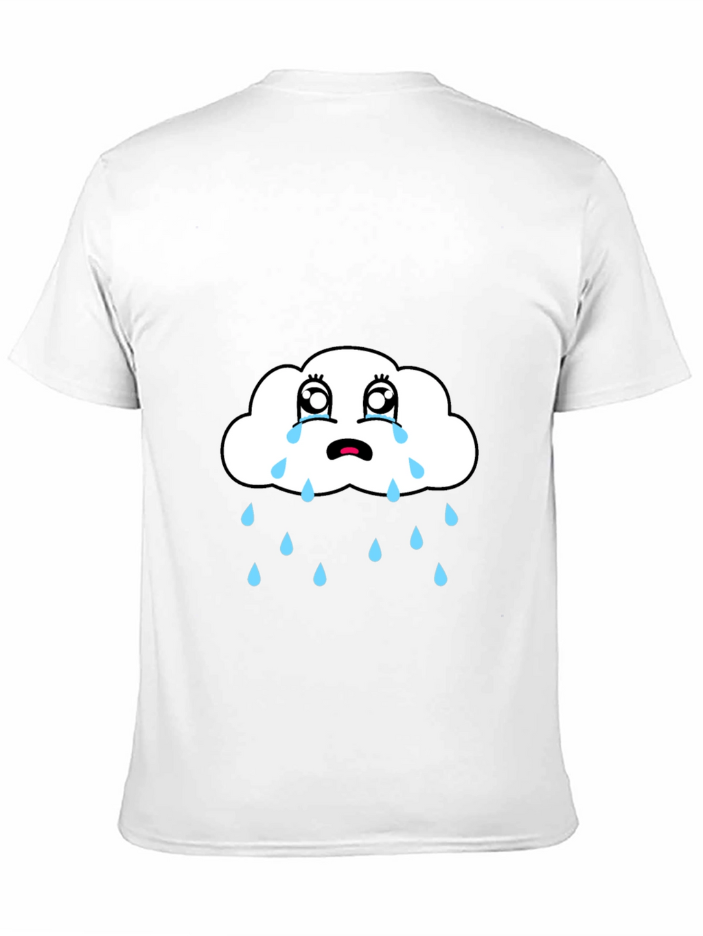 Sad Cloud Graphic Tee - Black Cotton T-Shirt