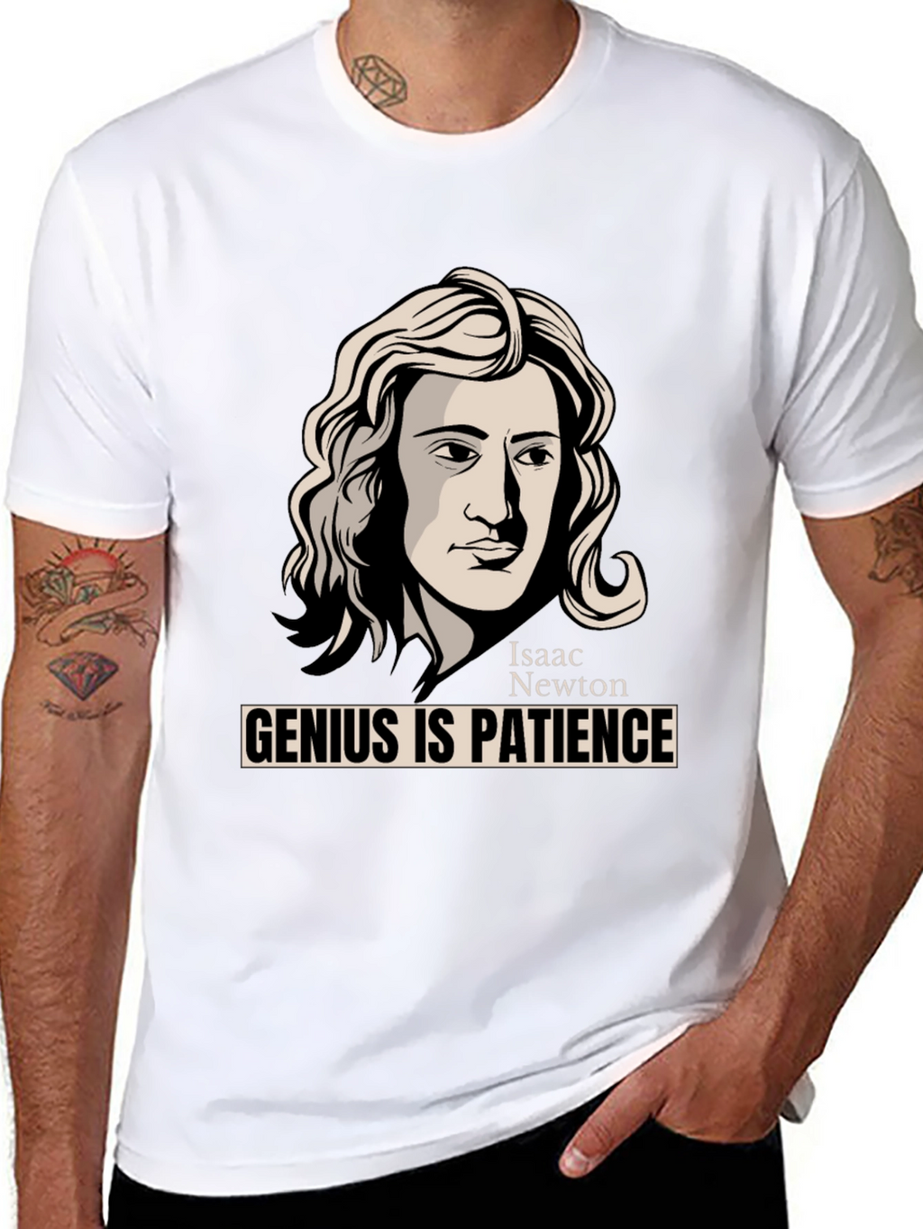 Isaac Newton Genius is Patience Graphic Tee