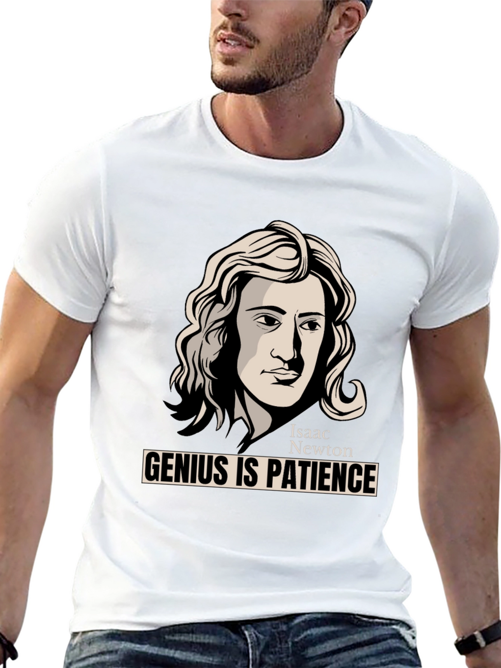 Isaac Newton Genius is Patience Graphic Tee