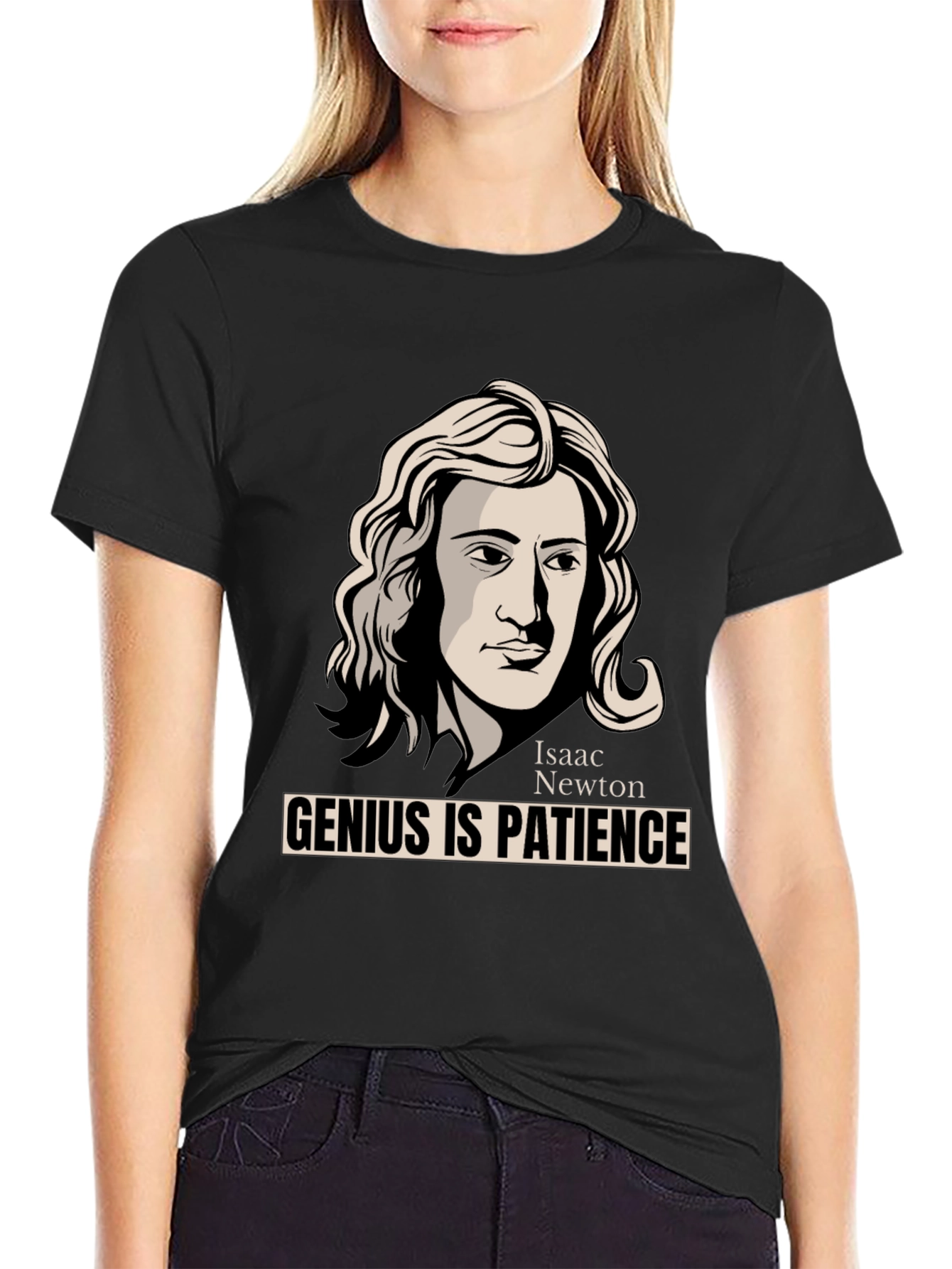 Isaac Newton Genius is Patience Graphic Tee