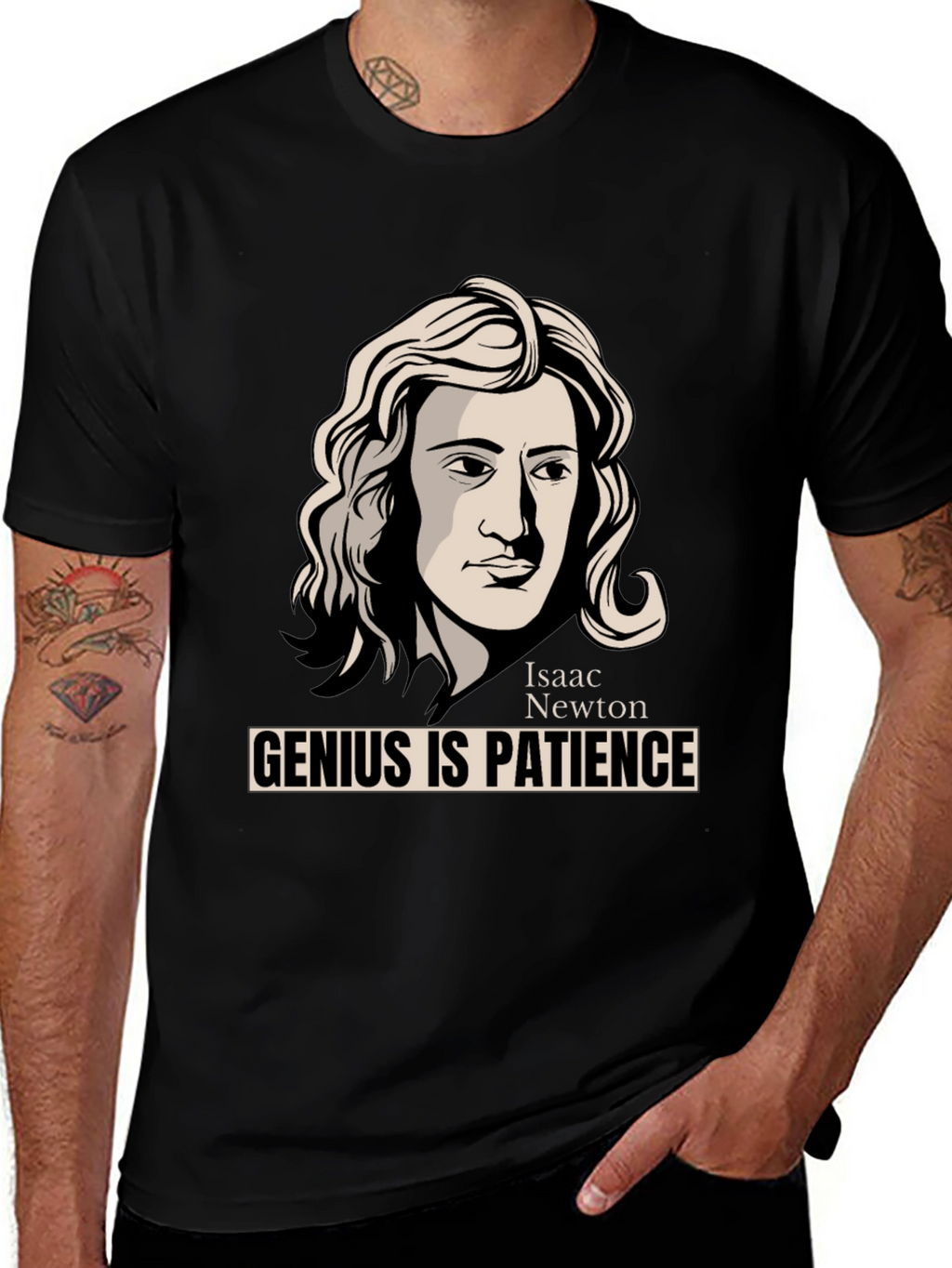 Isaac Newton Genius is Patience Graphic Tee