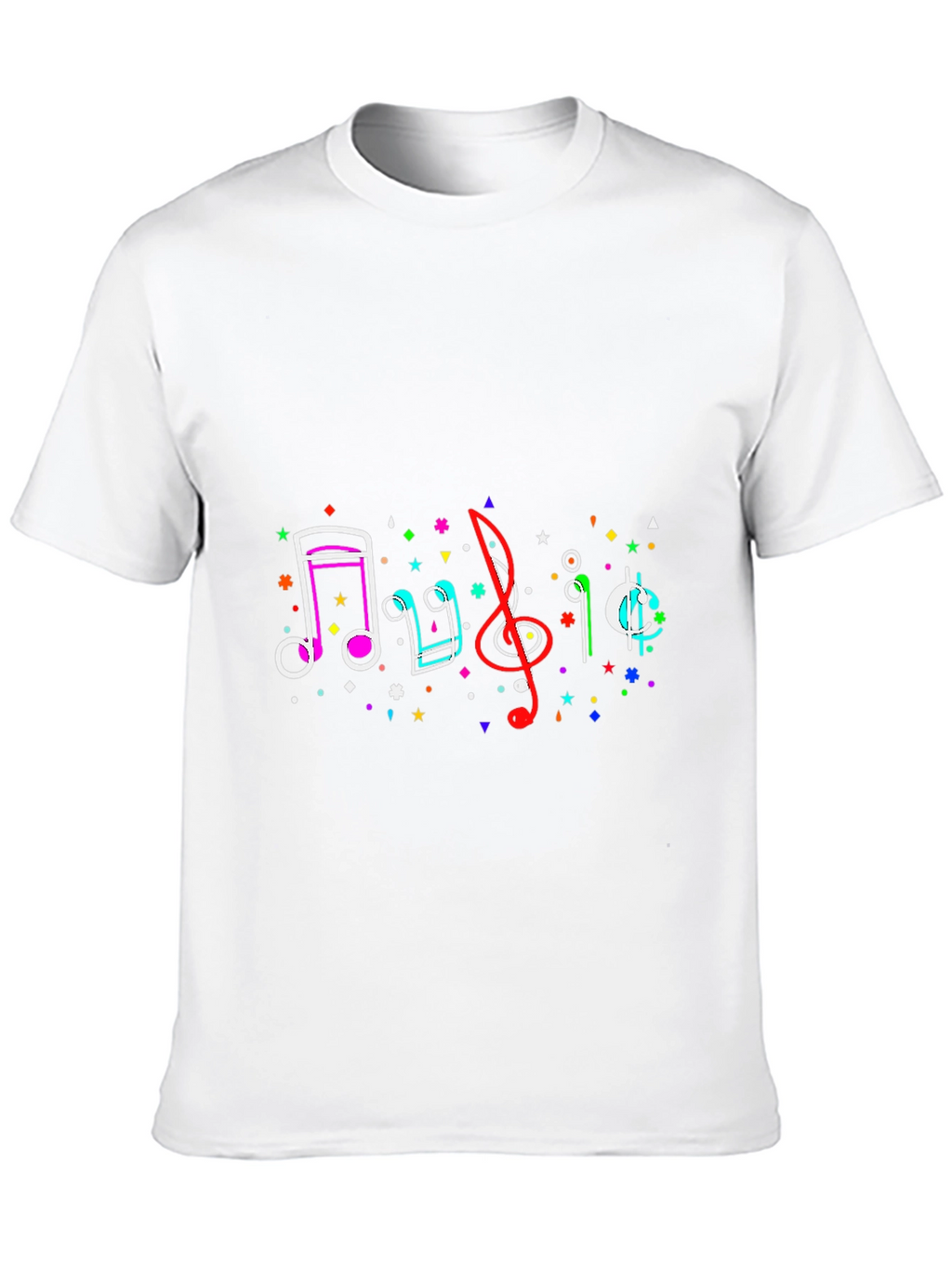 Musical Notes Graphic Tee - Black Casual T-Shirt