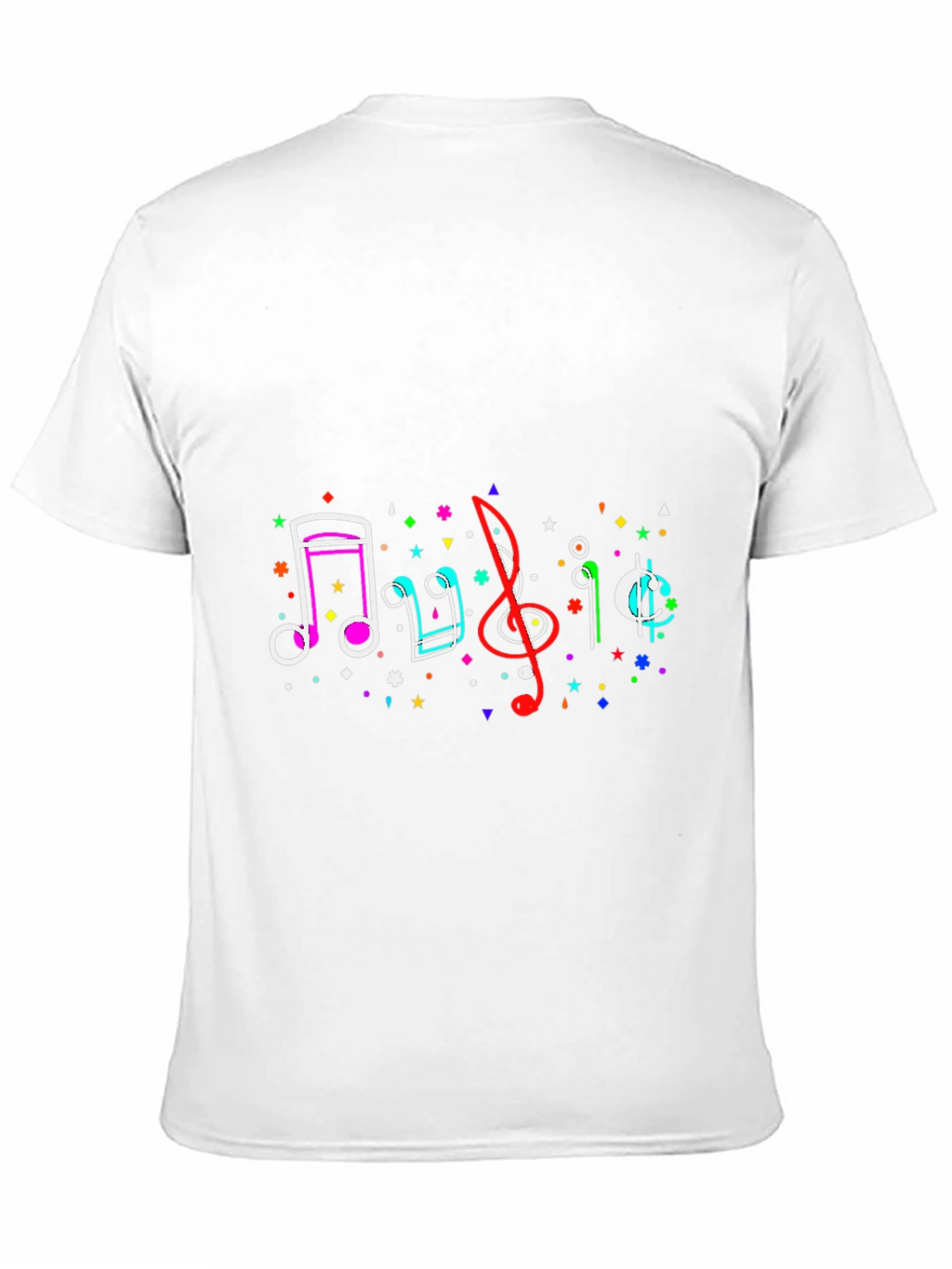 Musical Notes Graphic Tee - Black Casual T-Shirt