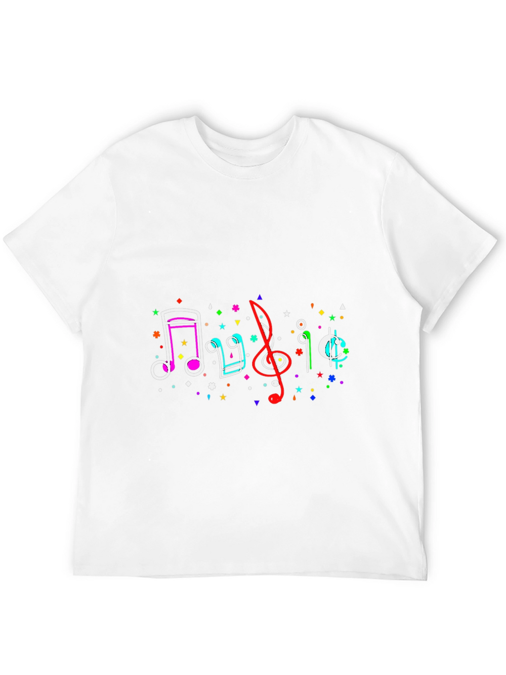 Musical Notes Graphic Tee - Black Casual T-Shirt