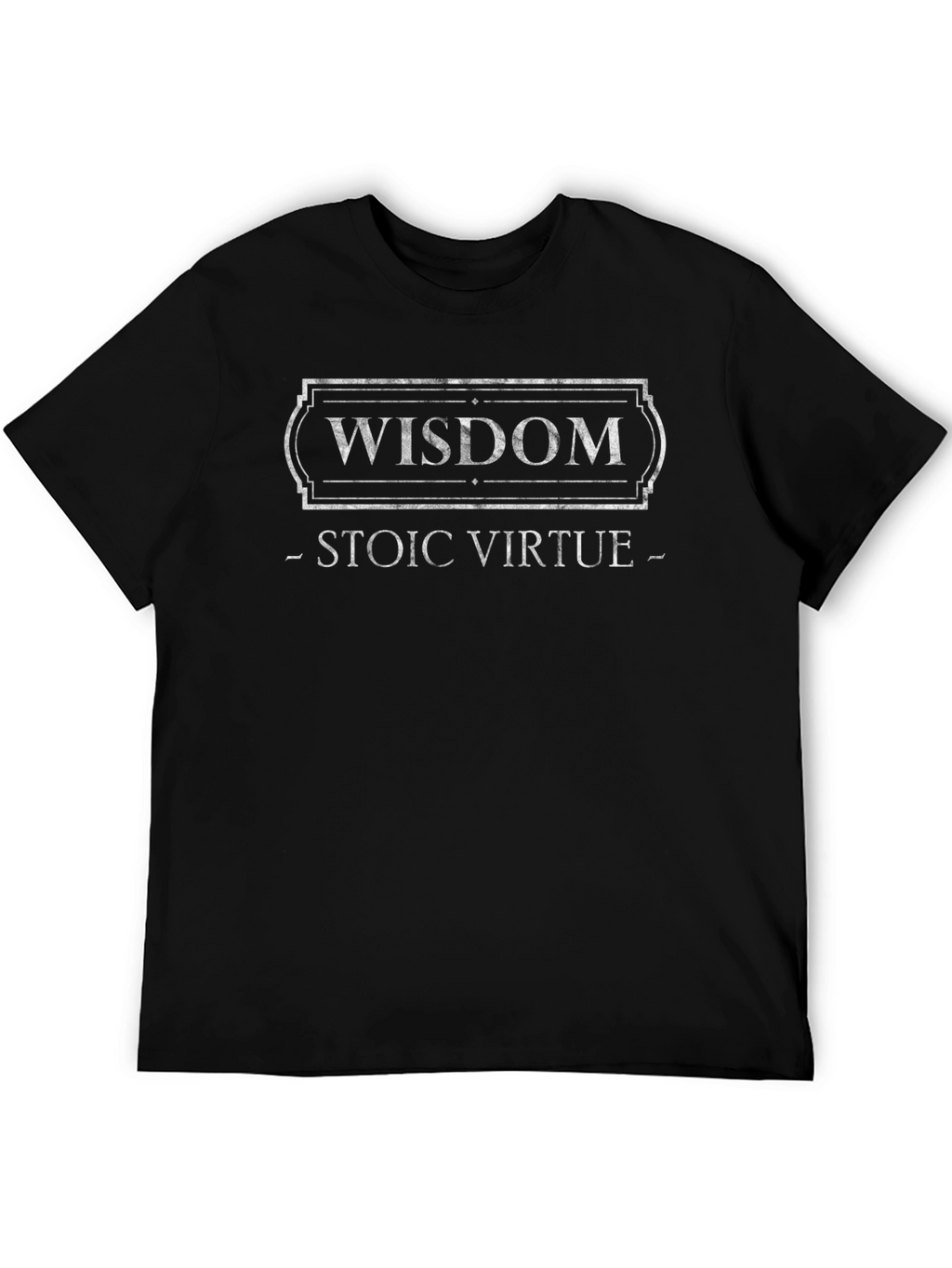 Wisdom Stoic Virtue Graphic Black T-Shirt