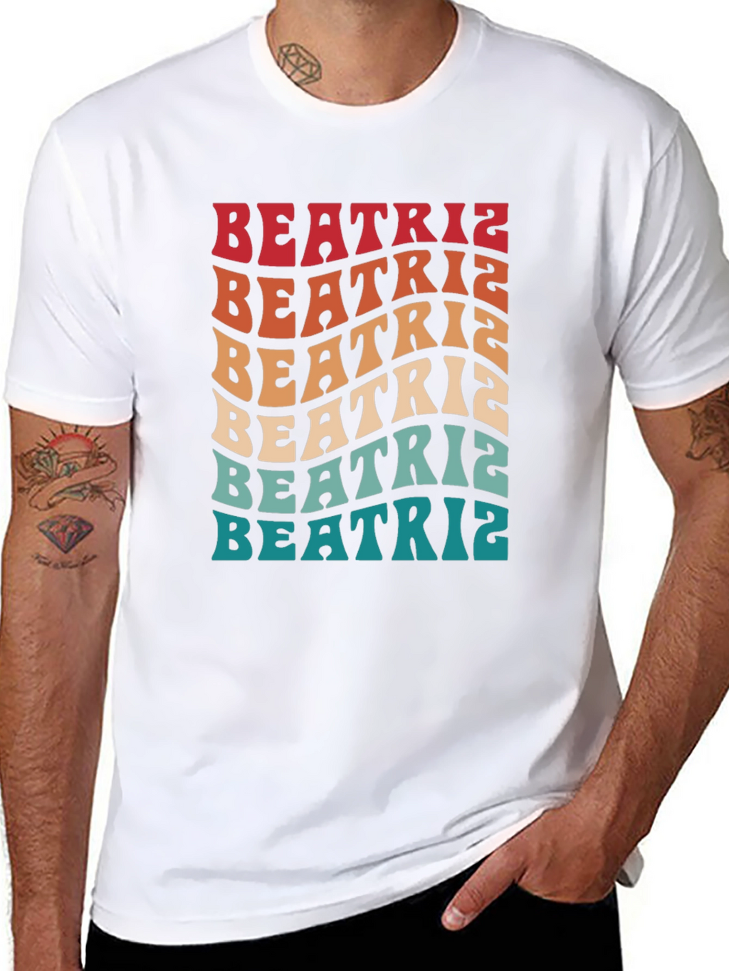 Beatriz Retro Wavy Text T-Shirt