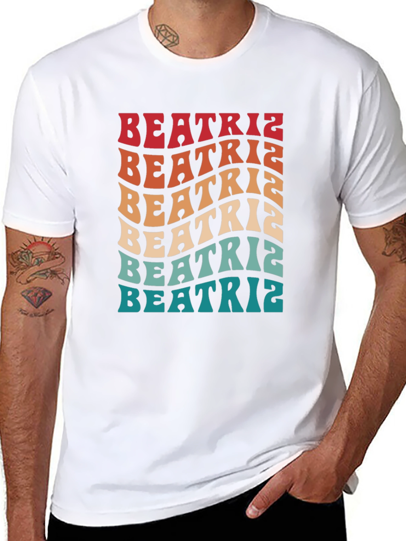 Beatriz Retro Wavy Text T-Shirt