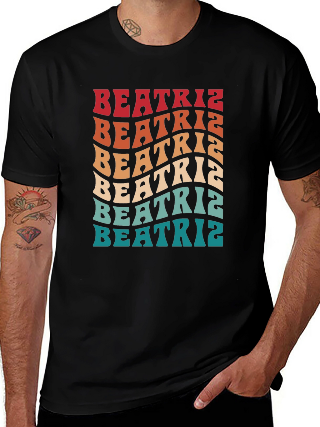 Beatriz Retro Wavy Text T-Shirt