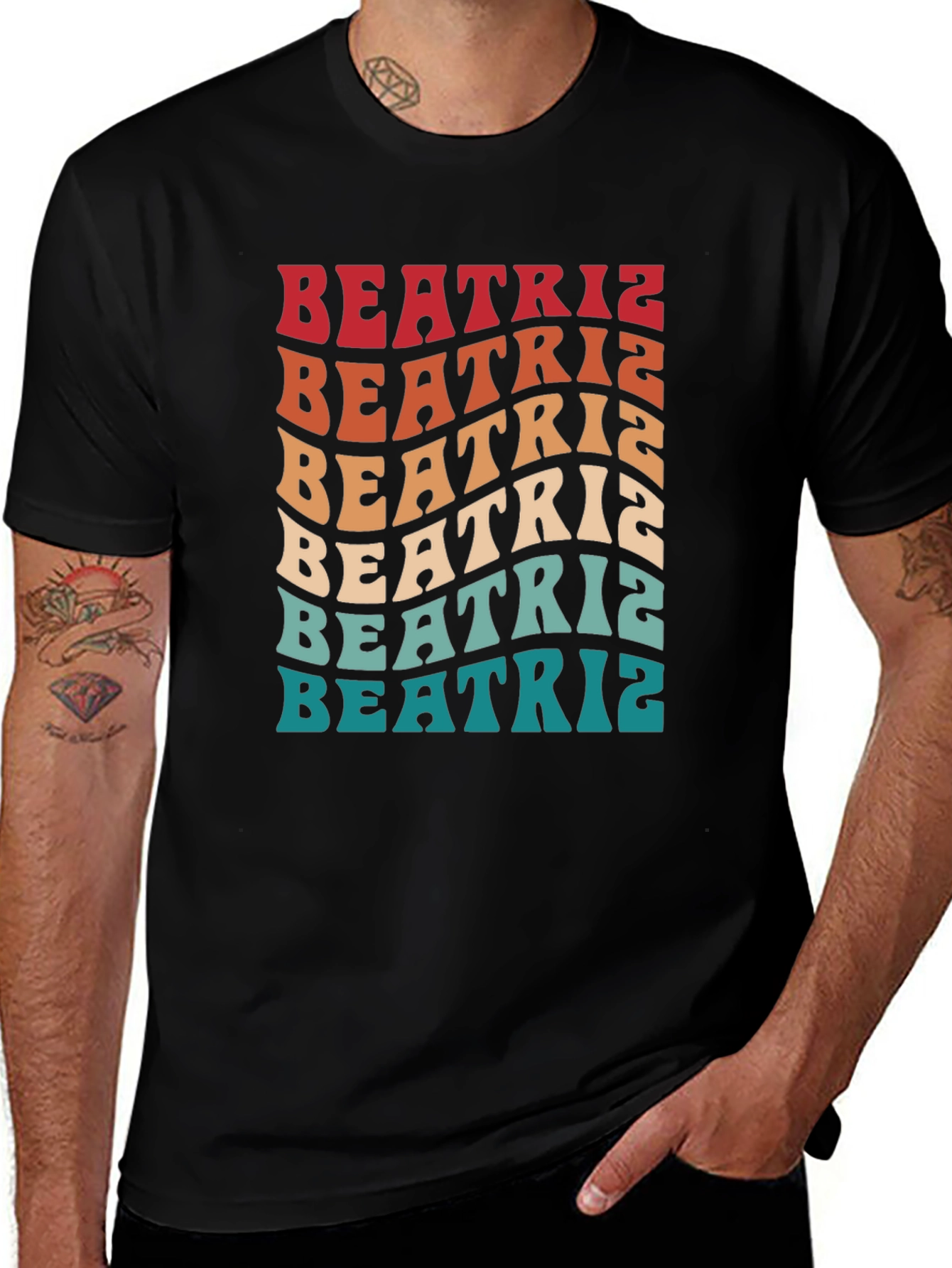 Beatriz Retro Wavy Text T-Shirt