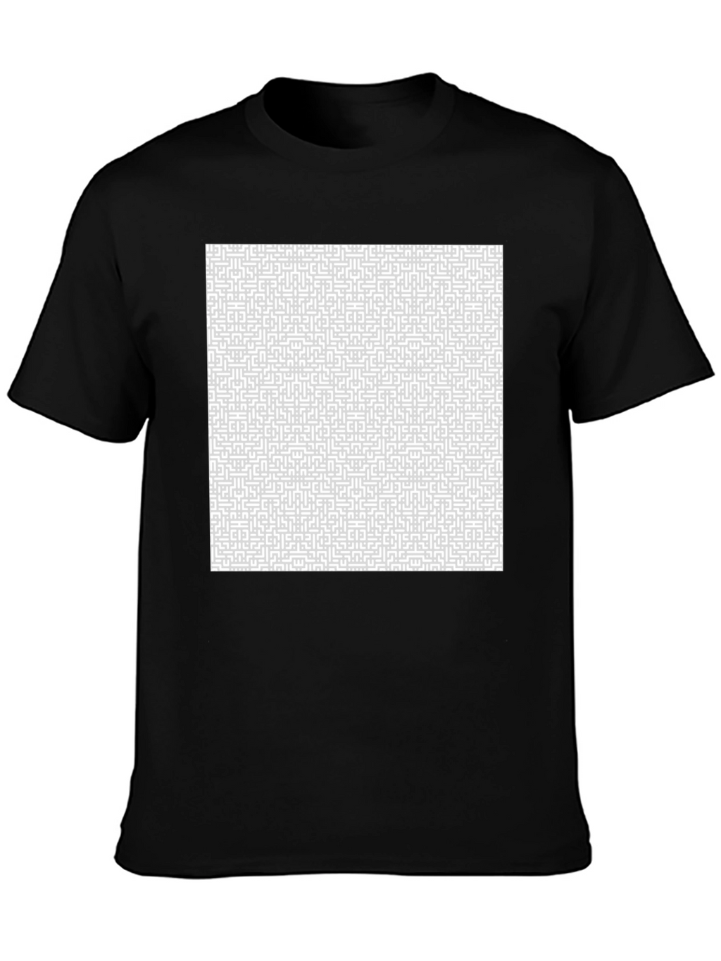 Maze Pattern Tee - Abstract Design Cotton T-Shirt