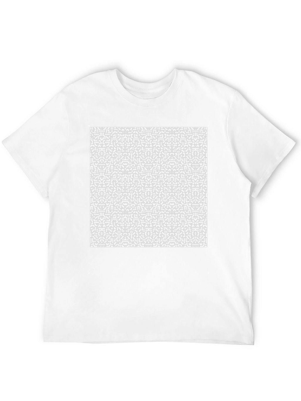 Maze Pattern Tee - Abstract Design Cotton T-Shirt