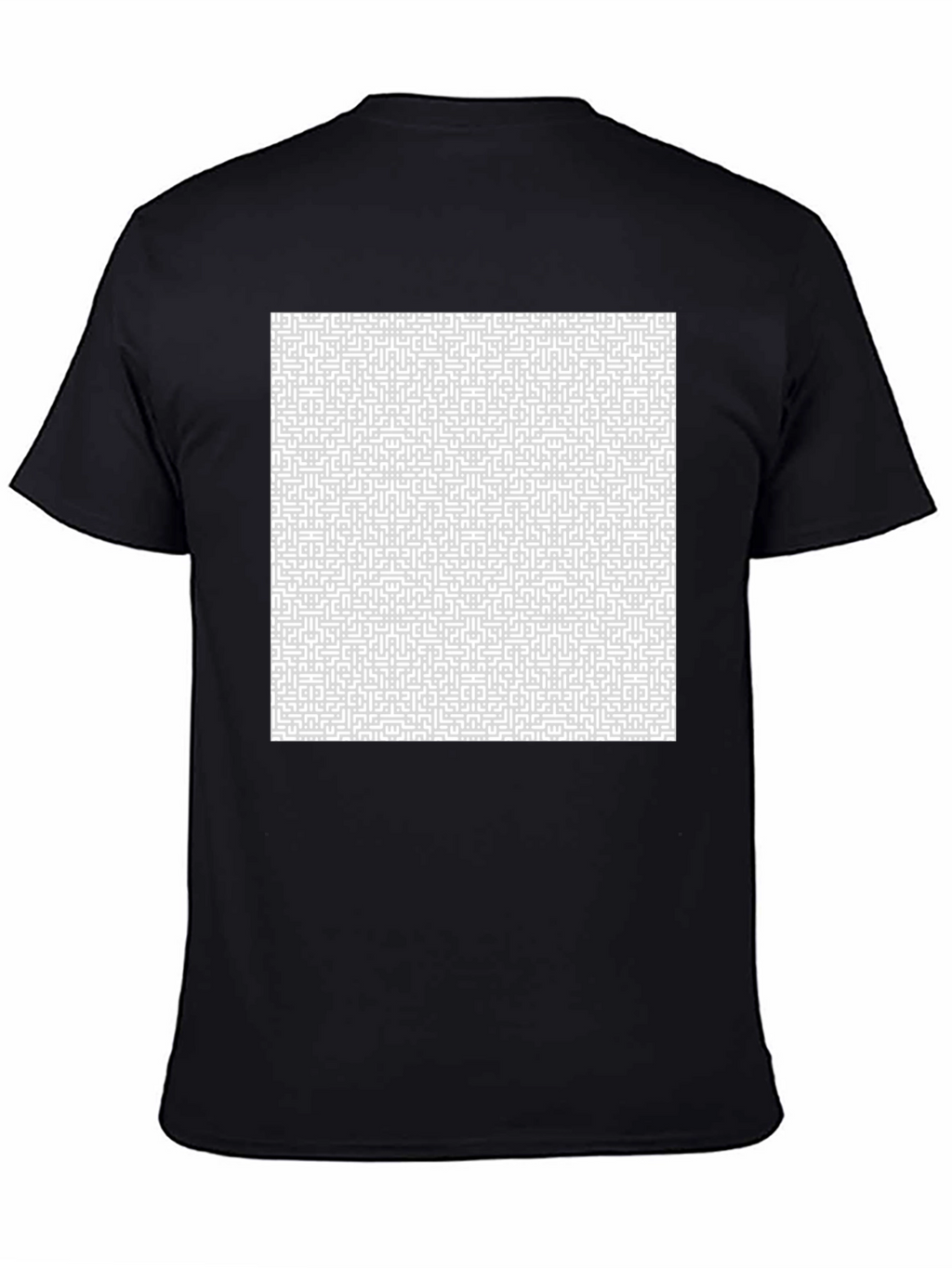 Maze Pattern Tee - Abstract Design Cotton T-Shirt