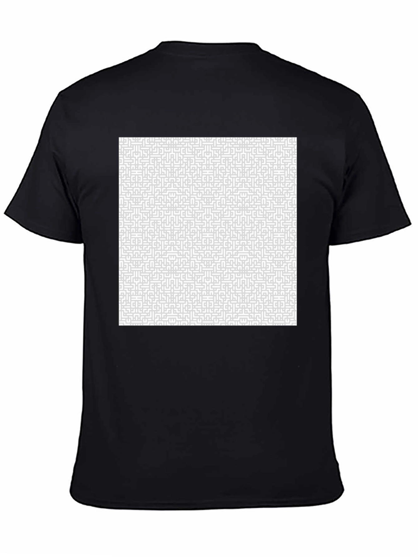 Maze Pattern Tee - Abstract Design Cotton T-Shirt