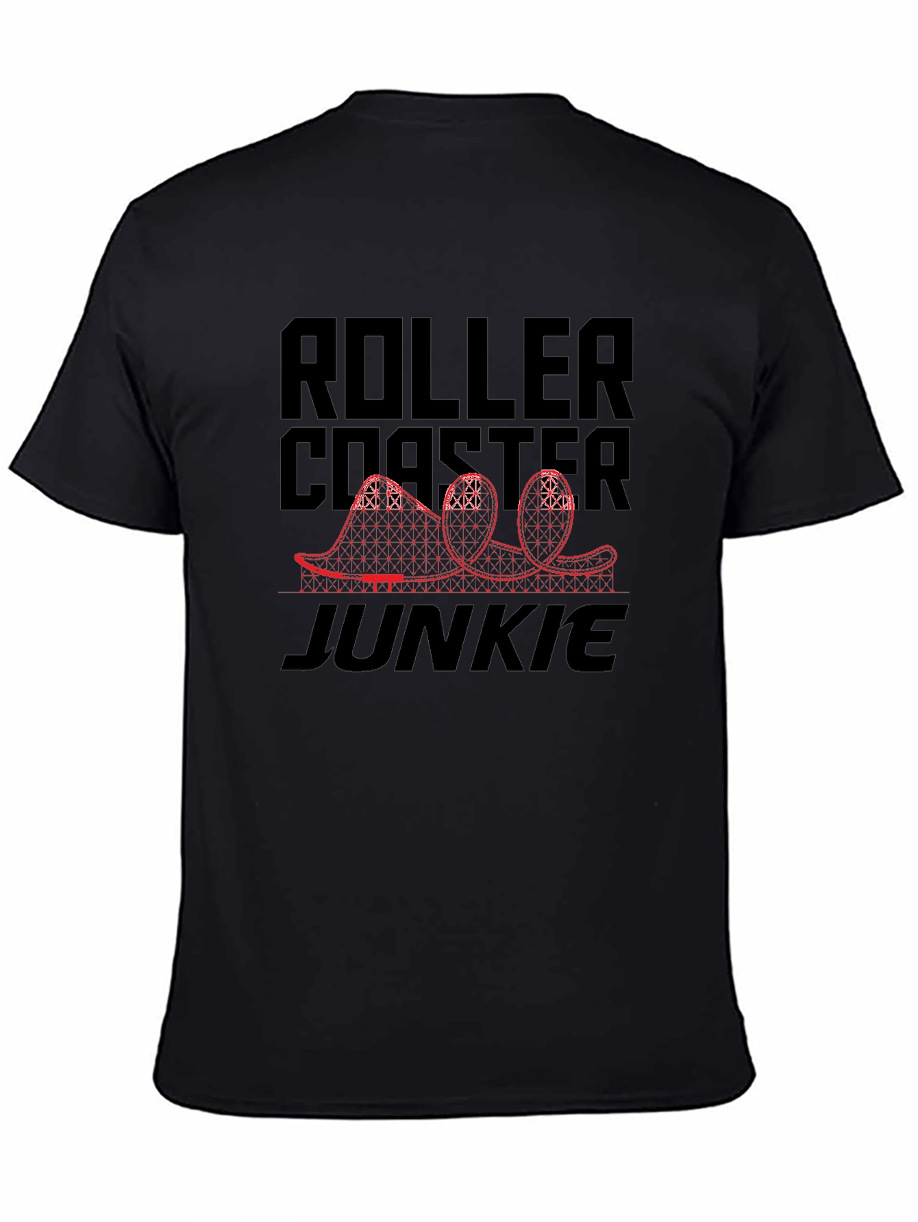 Roller Coaster Junkie Black T-Shirt