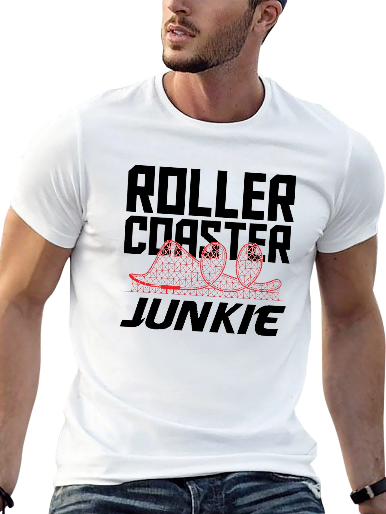 Roller Coaster Junkie Black T-Shirt