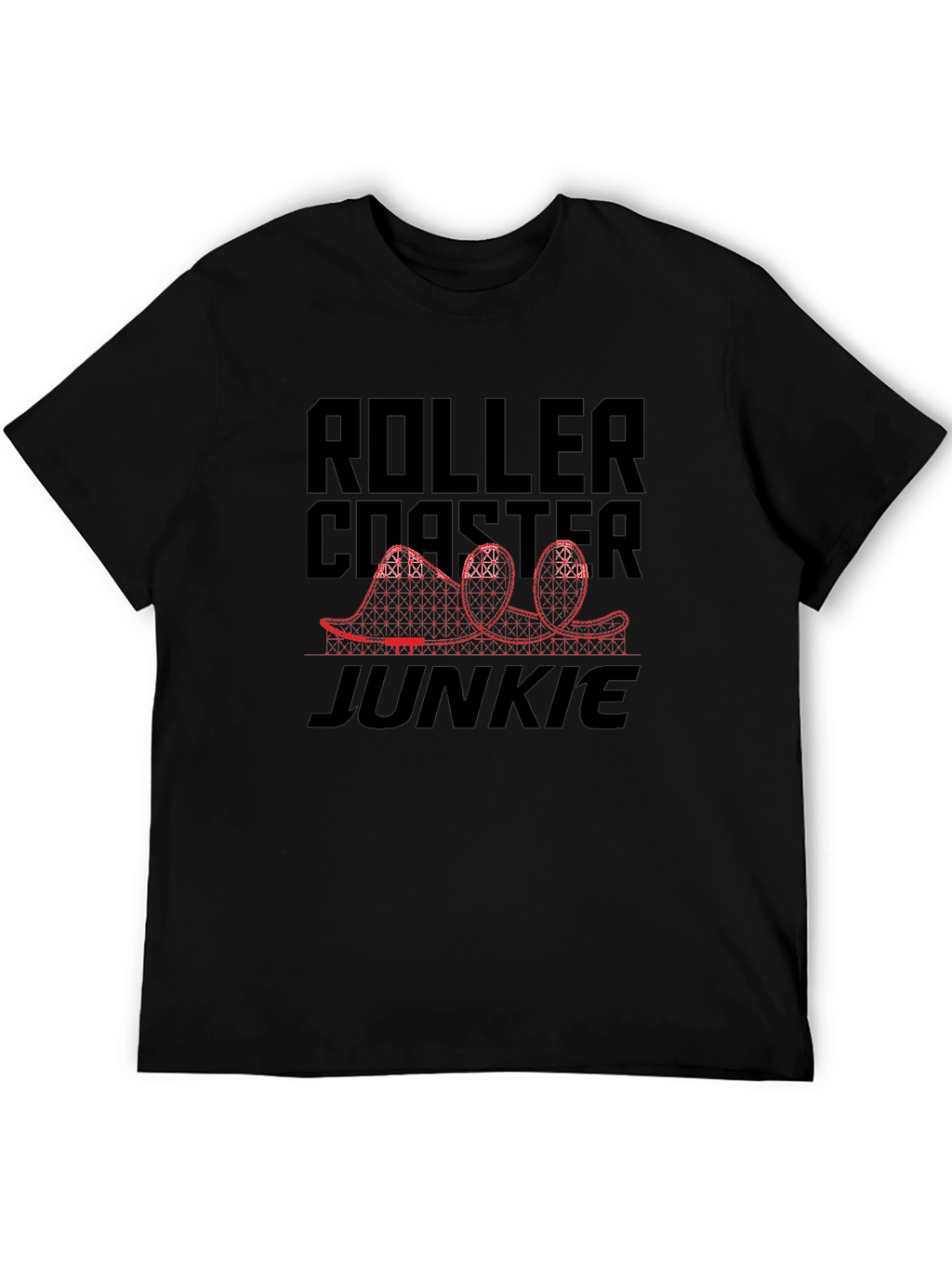 Roller Coaster Junkie Black T-Shirt