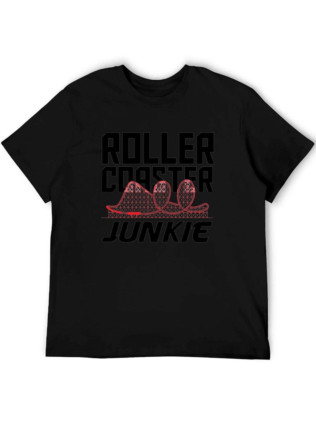 Roller Coaster Junkie Black T-Shirt