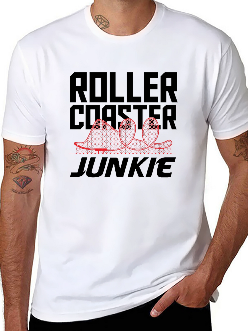 Roller Coaster Junkie Black T-Shirt