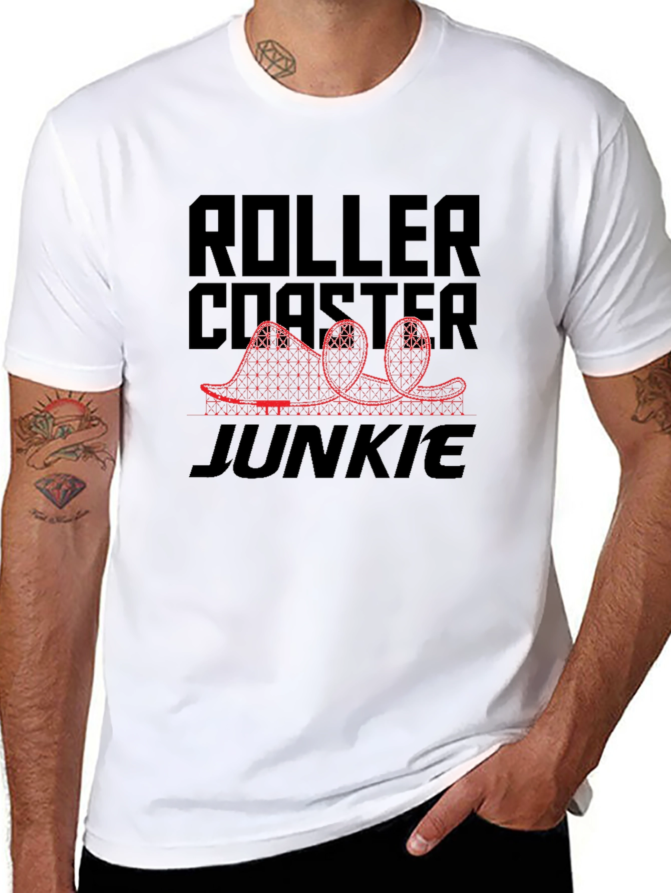 Roller Coaster Junkie Black T-Shirt