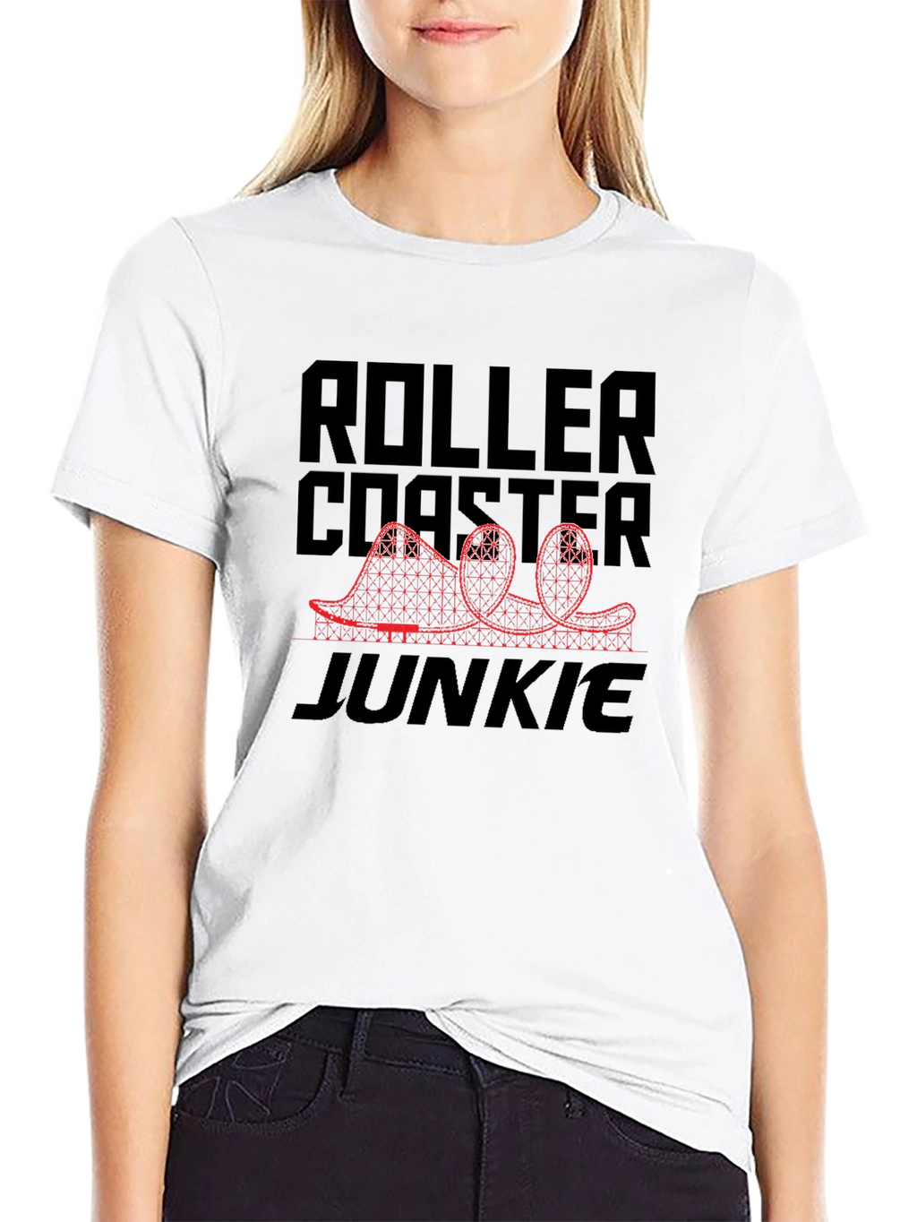 Roller Coaster Junkie Black T-Shirt