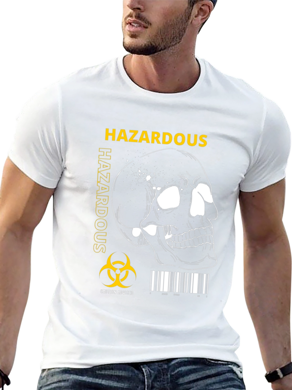 Hazardous Biohazard Skull Graphic T-Shirt