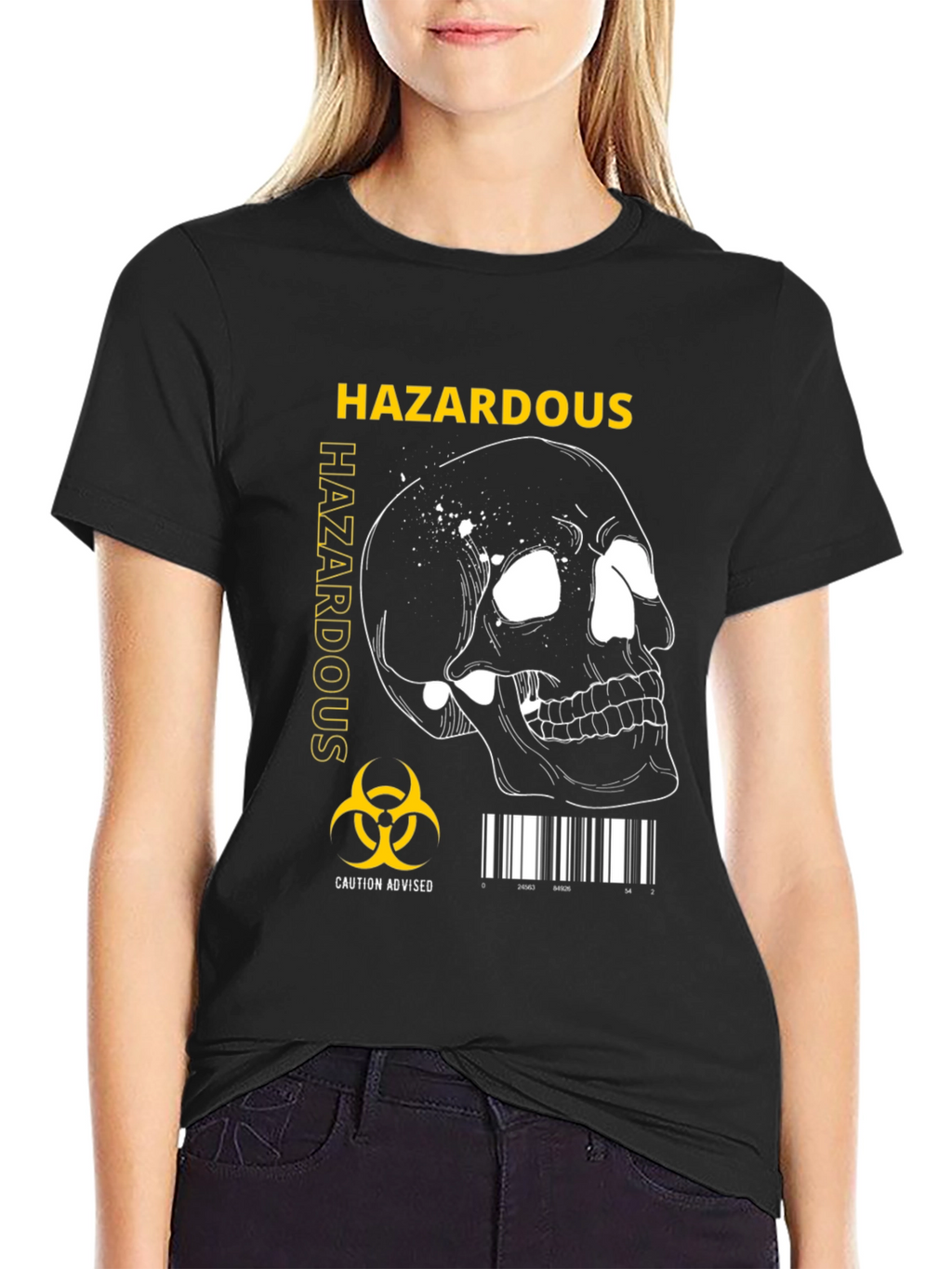Hazardous Biohazard Skull Graphic T-Shirt