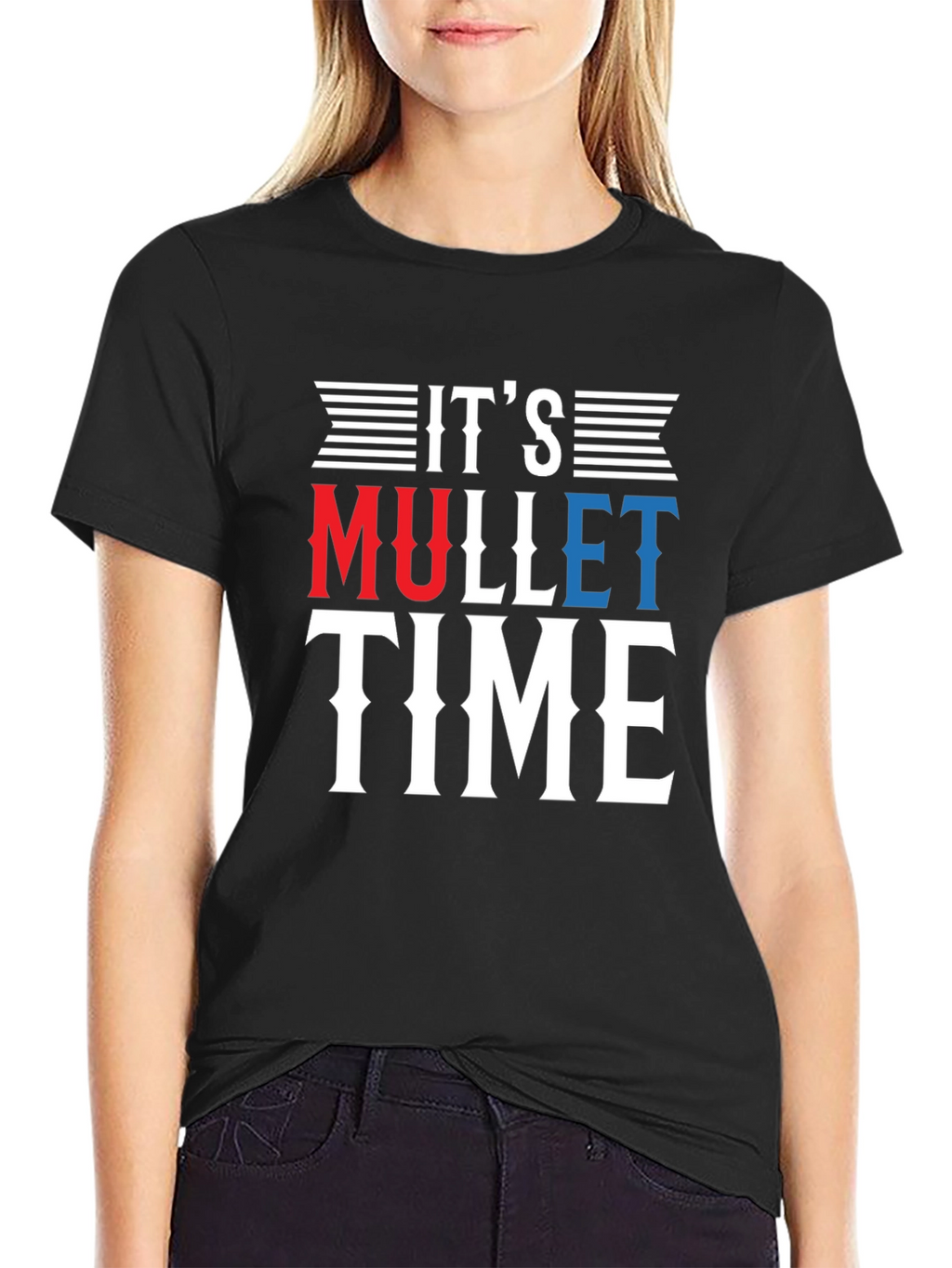 Its Mullet Time Black T-Shirt